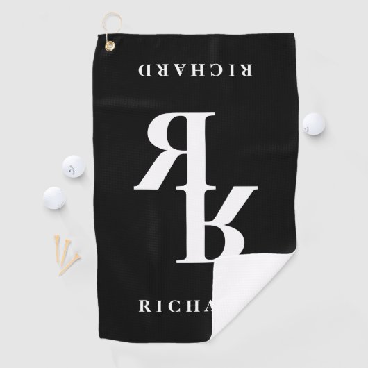 Kassy initialen monogram sjabloon golfhanddoek (Insitu)