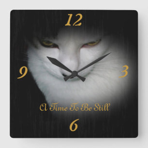 Kassy Kat Wall Clock! Vierkante Klok