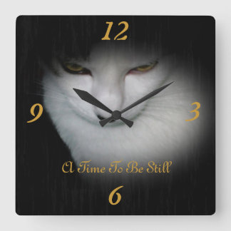 Kassy Kat Wall Clock! Vierkante Klok