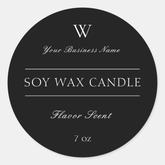 Kassy Minimale monogram Kaarsenetiket Ronde Sticker (Voorkant)