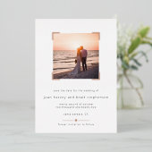 Kassy minimalistische fotobruiloft sparen datum folie uitnodiging (Staand Voorkant)