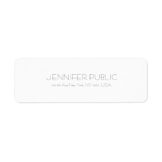 Kassy Modern Minimal White Professional Plain Etiket (Voorkant)