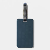 Kassy Navy Blue Custom Monogram - Striped Patroon Bagagelabel (Achterkant verticaal)