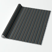 Kassy Navy en Gold Multicolor Stripes Cadeaupapier (Uitgerold)