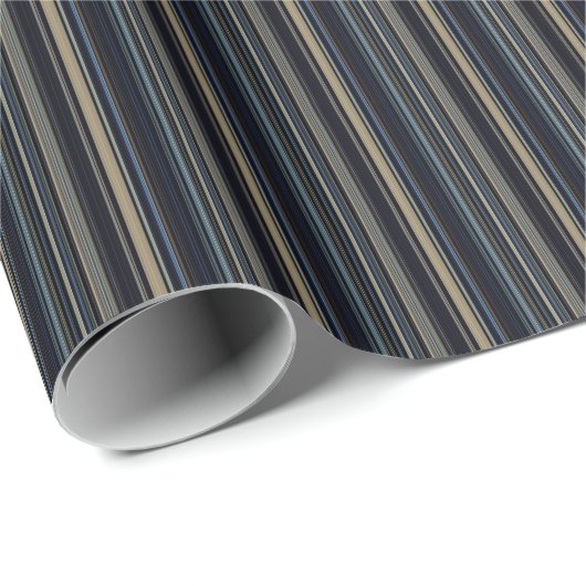 Kassy Navy en Gold Multicolor Stripes Cadeaupapier (Rol Hoek)