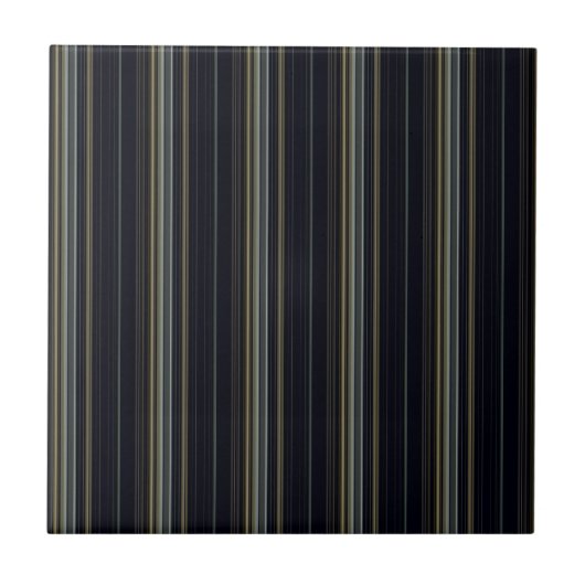 Kassy Navy en Gold Multicolor Stripes Tegeltje (Voorkant)