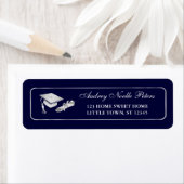 Kassy Navy en Silver Afstuderen Adresetiketten Etiket (Insitu)