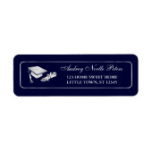 Kassy Navy en Silver Afstuderen Adresetiketten Etiket (Voorkant)