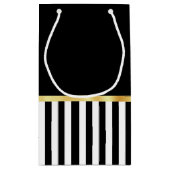 Kassy Red Bow Black en White Stripes met naam Klein Cadeauzakje (Achterkant)