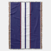 Kassy Red, White en Blue Racing Stripes Deken (Voorkant Verticaal)