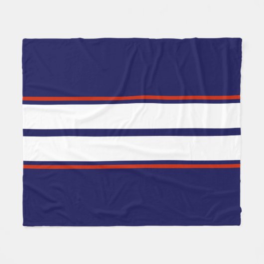 Kassy Red, White en Blue Racing Stripes Fleece Deken (Voorkant (Horizontaal))