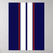 Kassy Red, White en Blue Racing Stripes Poster (Voorkant)