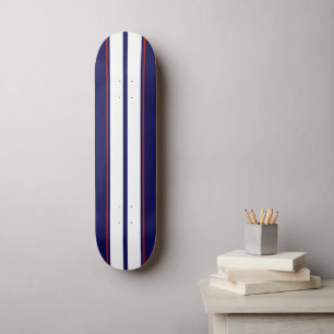 Kassy Red, White en Blue Racing Stripes Skateboard