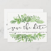 Kassy Waterverf wild beadow groen behalve de datum Aankondigingskaart (Voorkant / Achterkant)