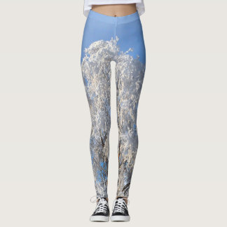 Kassy Winter Frost Tree en Branch ontworpen Leggings