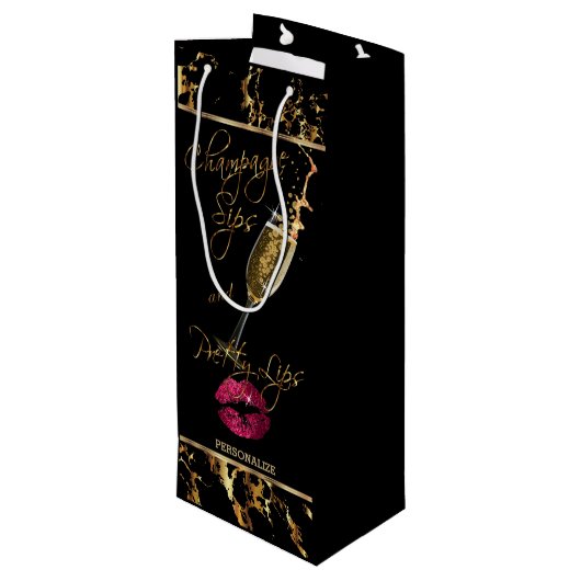 Kassychampagne- en liften wijn cadeautas (Achterkant Gekanteld)
