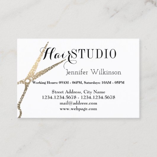 Kassyelegante haarsalon visitekaartje (Voorkant)