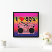 Kast 2 van de muur van 80 van Boombox van de Retro Vierkante Klok (Huis)