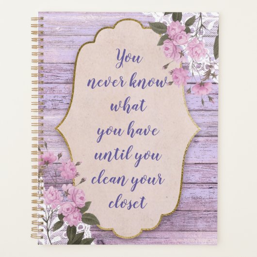 Kast Citaat Planner  Houten Bloemen (Voorkant)