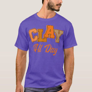 Kast de hele dag aardekeraarskeramist handgemaakte t-shirt
