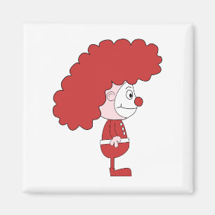 Kast in rood en wit. Cartoon. Magneet