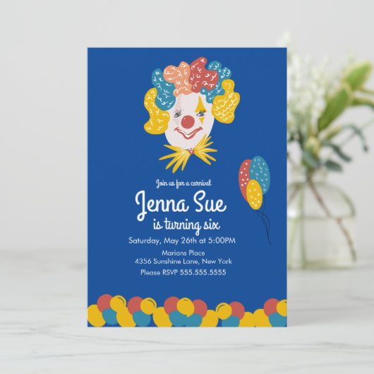 Kast met hand getekende carnavaldag uitnodiging (Staand voorkant)