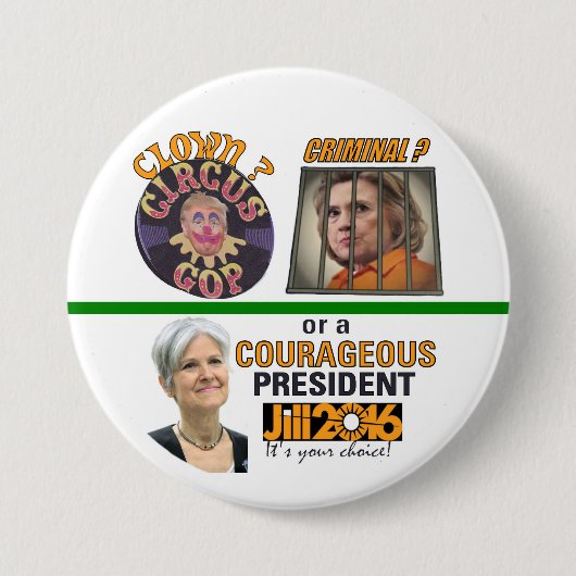 Kast? of strafrechtelijk? ronde button 7,6 cm (Voorkant)