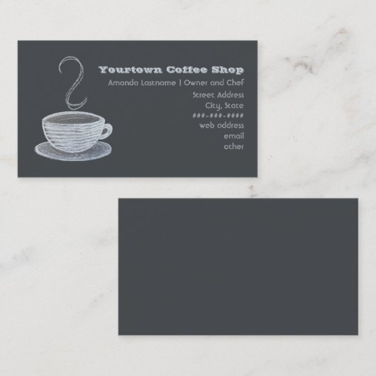 Kast van Visitekaartje voor het trekken van koffie (Voorkant / Achterkant)