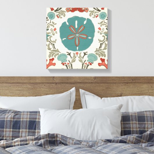 Kastal Damask I Canvas Afdruk (Insitu (Slaapkamer))