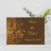 Kastanje Bruin/Goud/Groen Foto opslaan van de datu Save The Date (Staand voorkant)