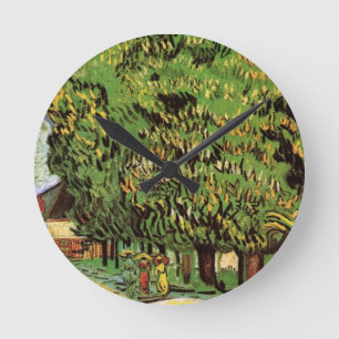 Kastanjebomen in bloei door Vincent van Gogh Ronde Klok