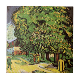 Kastanjebomen in bloei door Vincent van Gogh Tegeltje