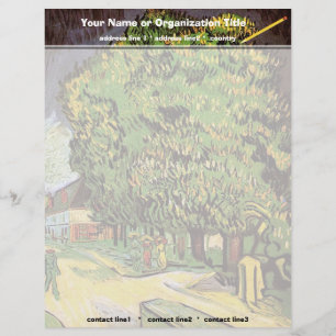 Kastanjebomen in bloei, Vincent van Gogh. Custom Briefhoofd