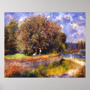 Kastanjeboom Blooming, door Pierre Auguste Renoir Poster
