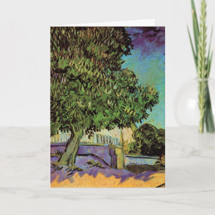 Kastanjeboom in Blossom door Vincent van Gogh Kaart