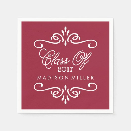 kastanjebruin | Afstuderen Napkins Servetten (Voorkant)