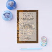 Kastanjebruin/Goud/Groen Programma, Menu of Flyer (Enkel)