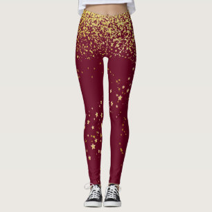 Kastanjebruin met de Gouden Leggings van het