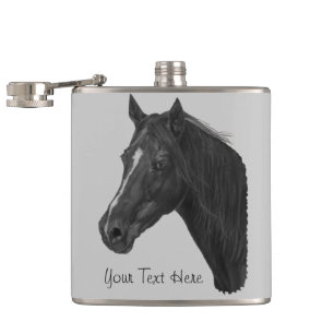 Kastanjebruine paardenportret heupfles