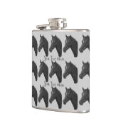 Kastanjehazen, paardenportret heupfles (Links)