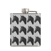 Kastanjehazen, paardenportret heupfles (Achterkant)