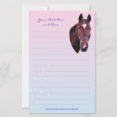 Kastanjepaarden met witsterschrijfpapier briefpapier (Voorkant)