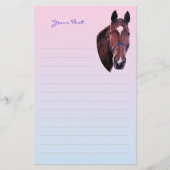 Kastanjepaarden met witsterschrijfpapier briefpapier (Voorkant)