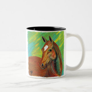 Kastanjepaarse kunst tweekleurige koffiemok
