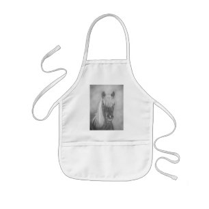 kastanjeparen met blonde mane equine art kinder schort