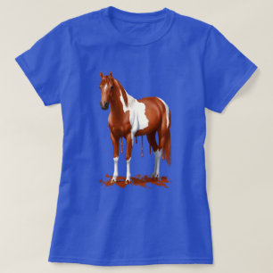 Kastanjepinto-driving natte verfpaarden t-shirt