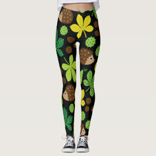 Kastanjes en egel naadloos (ver.6) leggings