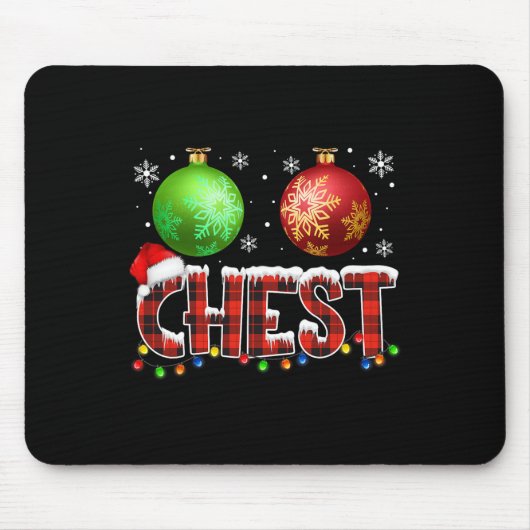 Kastanjes Leuke Bijpassende Koppels Kerstverlichti Muismat (Voorkant)