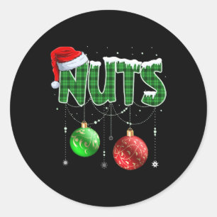 Kastanjes Matching Family Fun Borstnoten Kerstmis Ronde Sticker