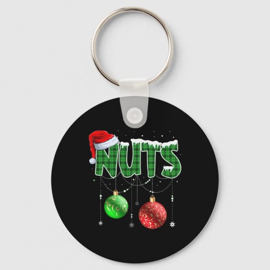 Kastanjes Matching Family Fun Borstnoten Kerstmis Sleutelhanger (Voorkant)